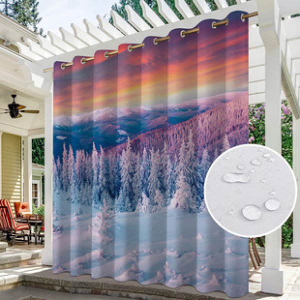 Curtain and window screen manufacturers supply cross-border platform outdoor rainy day series high-definition 3D outdoor landscape waterproof system