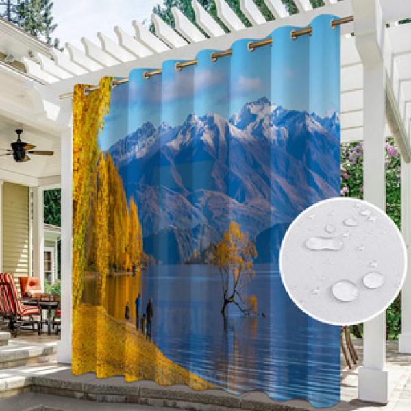 Curtain and window screen manufacturers supply cross-border platform outdoor rainy day series high-definition 3D outdoor landscape waterproof system