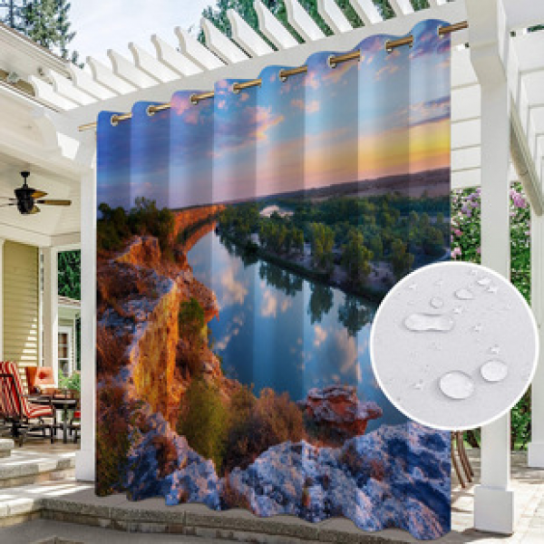 Curtain and window screen manufacturers supply cross-border platform outdoor rainy day series high-definition 3D outdoor landscape waterproof system