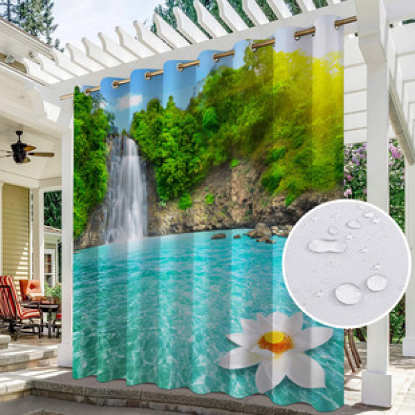 Curtain and window screen manufacturers supply cross-border platform outdoor rainy day series high-definition 3D outdoor landscape waterproof system