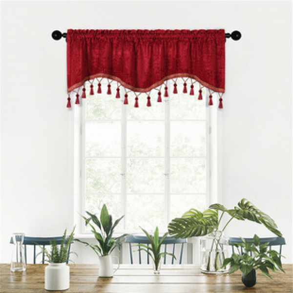Foreign trade Nordic minimalist kitchen coffee curtains, finished products, pole mounted small curtains, high-end European boutique short curtains, half curtains, cross-border