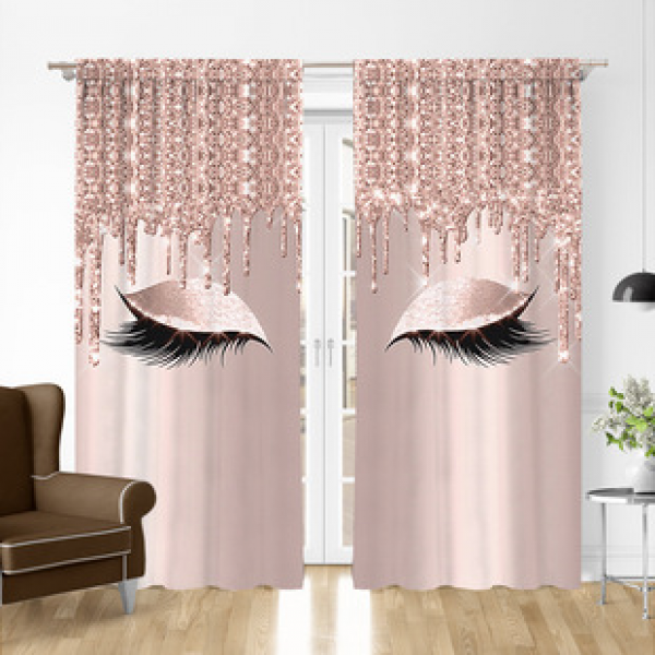 Factory direct sales wholesale finished products 3D digital printing eye series indoor and outdoor waterproof curtains can be manufactured according to pictures
