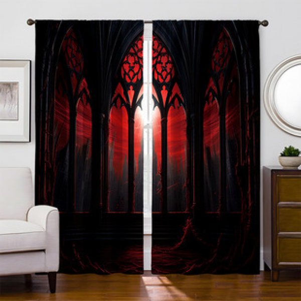 2pcs New Christmas Pattern Cross border Manufacturer Supply Living Room Bedroom Digital Printing High Precision Curtains