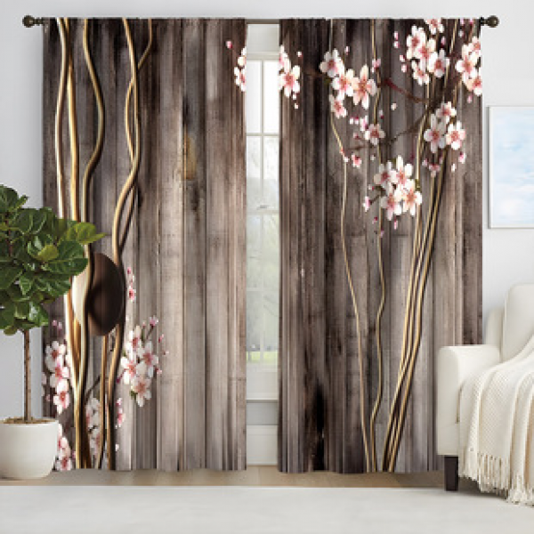 2pcs New Printed Background Pattern Curtains Cross border Manufacturer Supply Living Room Bedroom 3D Digital Printing High Precision