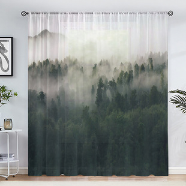 1pc Thick Ink Mountain Forest Pattern Chinese Wind Window Screen 3D Digital Printing Manufacturer Supply Cross border Amazon Fabric