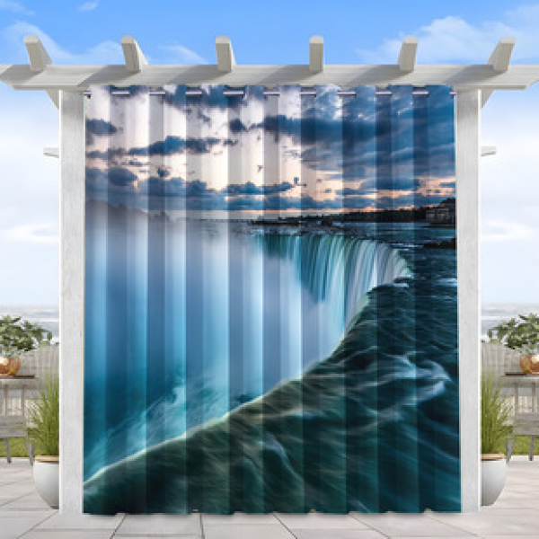 1PC Cross border Foreign Trade Outdoor Waterproof Curtains Cross border Amazon Modern Pavilions Sunscreen Landscape Series