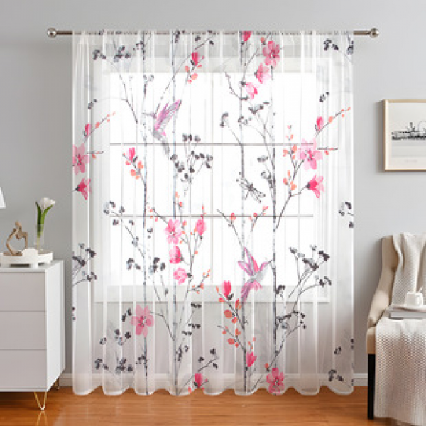 1pc Decorative Flower Window Screen 3D Digital Printing Manufacturer Supply Cross border Amazon WISH Fabric Window Screen