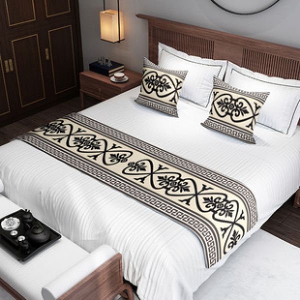 Cross border creative flowers, Japanese style bed end towels, bed flags, hotel guests, spot goods, factory direct sales