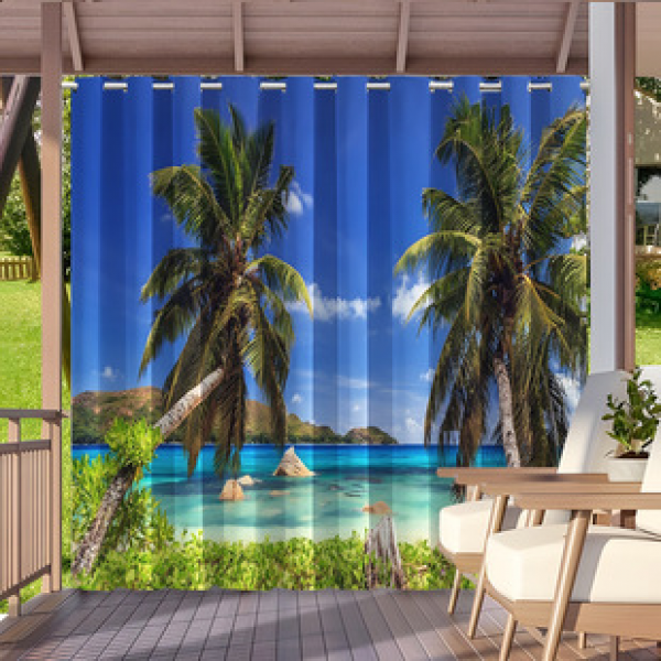 Cross border foreign trade, outdoor waterproof curtains and window screens, cross-border Amazon modern pavilions, sunshade and sun protection, outdoor scenery series