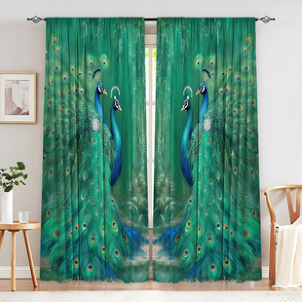 2PCS Flower Character Curtain Factory OEM 3D Digital Printing Cross border Amazon Curtain Hot Selling Pattern