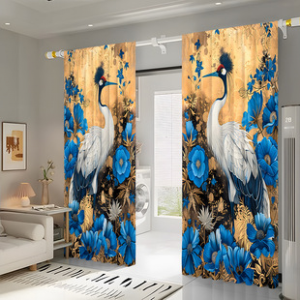2PCS Flower Character Curtain Factory OEM 3D Digital Printing Cross border Amazon Curtain Hot Selling Pattern