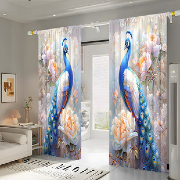 2PCS Flower Character Curtain Factory OEM 3D Digital Printing Cross border Amazon Curtain Hot Selling Pattern