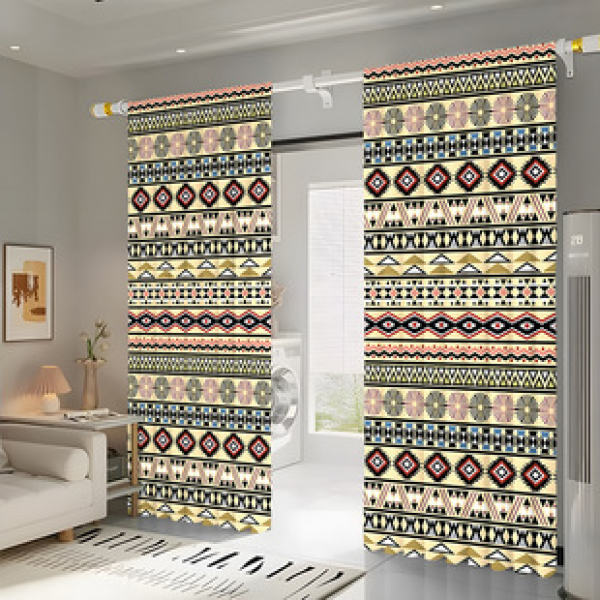 2PCS Flower Character Curtain Factory OEM 3D Digital Printing Cross border Amazon Curtain Hot Selling Pattern
