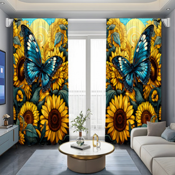 2PCS City Scene Curtain Factory Delivers 3D Digital Printing Cross border Amazon Curtain Hot Selling Pattern