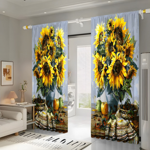2PCS City Scene Curtain Factory Delivers 3D Digital Printing Cross border Amazon Curtain Hot Selling Pattern