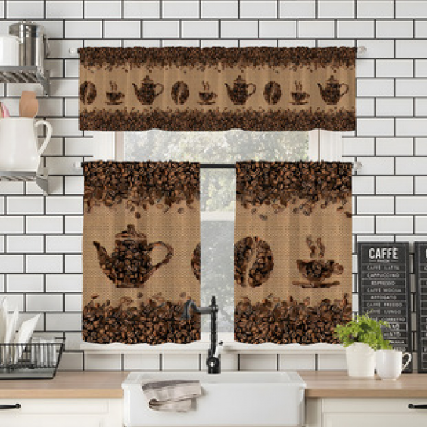 Manufacturer provides direct supply to cross-border e-commerce platforms, digital printing flowers, kitchen small windows, boutique short curtains, and factory outsourcing