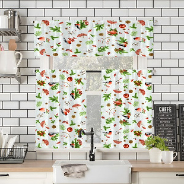 Manufacturer provides direct supply to cross-border e-commerce platforms, digital printing flowers, kitchen small windows, boutique short curtains, and factory outsourcing