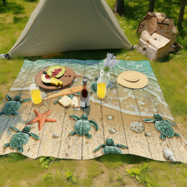Cross border beach mat, quick drying, waterproof and moisture-proof mat, outdoor picnic mat, camping blanket