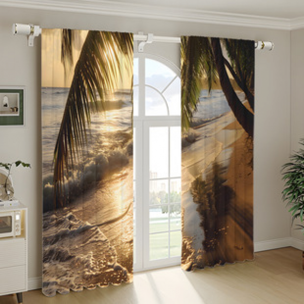 2PCS City Scene Curtain Factory Delivers 3D Digital Printing Cross border Amazon Curtain Hot Selling Pattern