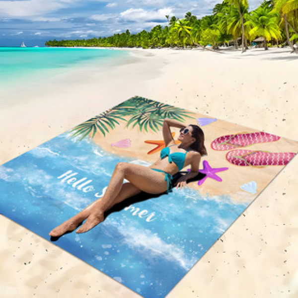 Cross border beach mat, quick drying, waterproof and moisture-proof mat, outdoor picnic mat, camping blanket