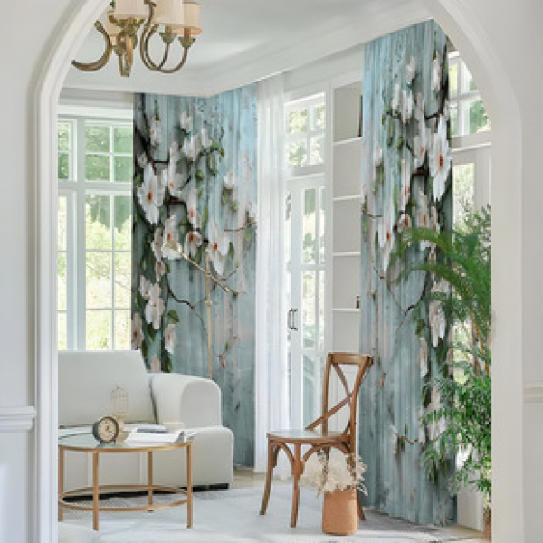2PCS Flower Character Curtain Factory OEM 3D Digital Printing Cross border Amazon Curtain Hot Selling Pattern