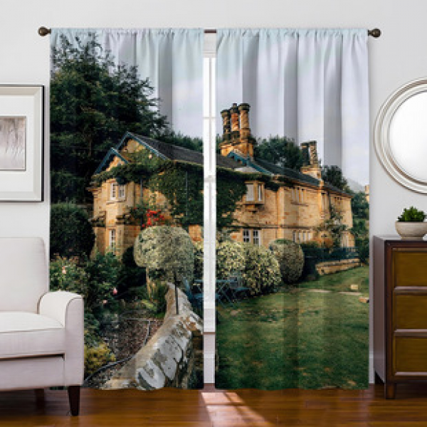 2PCS Flower Character Curtain Factory OEM 3D Digital Printing Cross border Amazon Curtain Hot Selling Pattern