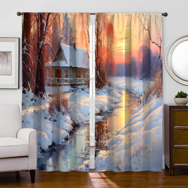 2PCS Flower Character Curtain Factory OEM 3D Digital Printing Cross border Amazon Curtain Hot Selling Pattern