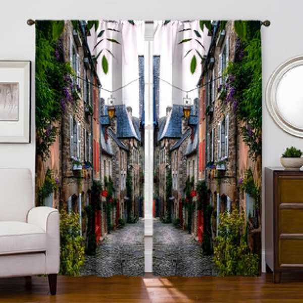 2PCS Flower Character Curtain Factory OEM 3D Digital Printing Cross border Amazon Curtain Hot Selling Pattern