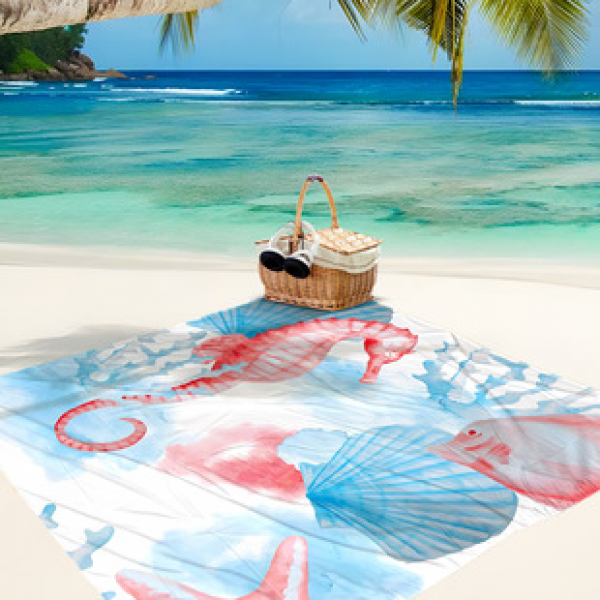 Cross border beach mat, quick drying, waterproof and moisture-proof mat, outdoor picnic mat, camping blanket