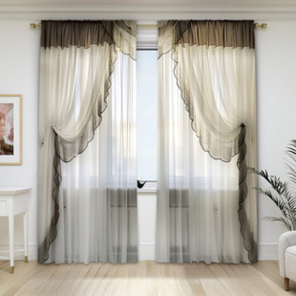 2PCS curtain factory distributes 3D digital printing cross-border Amazon curtain hot selling patterns