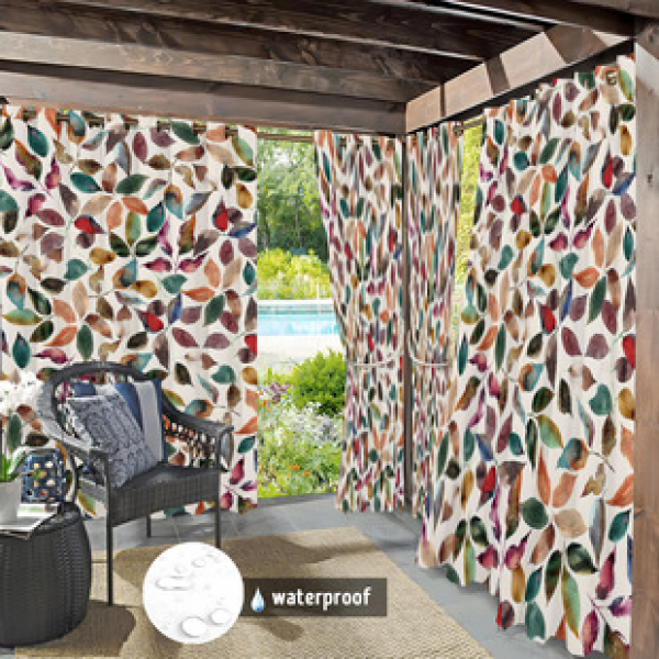 Cross border Foreign Trade Outdoor Waterproof Curtains and Window Screens Cross border Amazon Modern Pavilions Sunscreen Forest Series