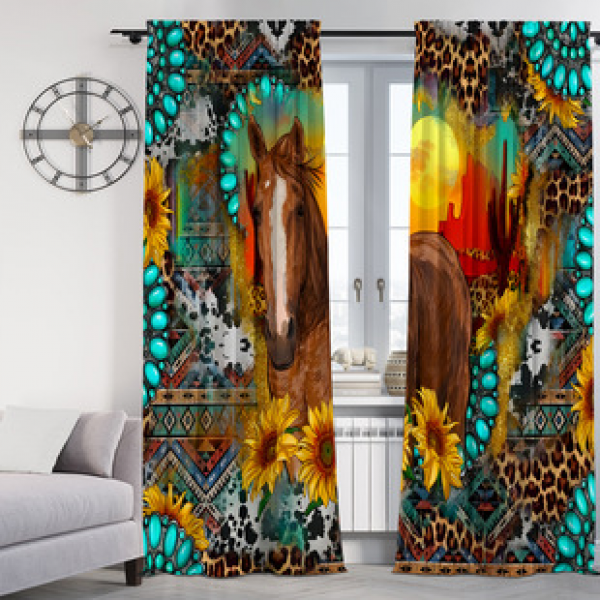 2PCS Flower Character Curtain Factory OEM 3D Digital Printing Cross border Amazon Curtain Hot Selling Pattern