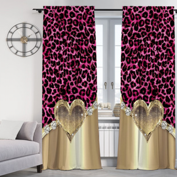 2PCS Flower Character Curtain Factory OEM 3D Digital Printing Cross border Amazon Curtain Hot Selling Pattern