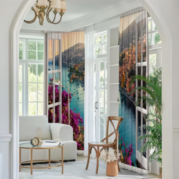 2PCS Flower Character Curtain Factory OEM 3D Digital Printing Cross border Amazon Curtain Hot Selling Pattern
