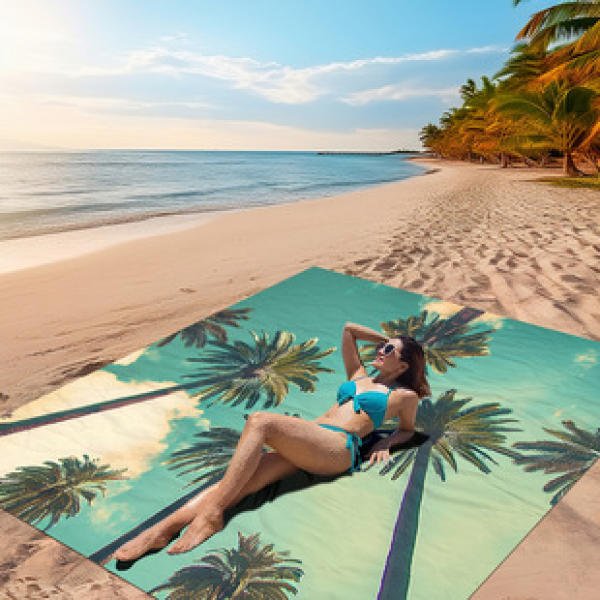 Cross border beach mat, quick drying, waterproof and moisture-proof mat, outdoor picnic mat, camping blanket