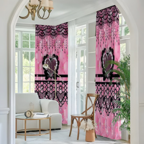 2PCS Flower Character Curtain Factory OEM 3D Digital Printing Cross border Amazon Curtain Hot Selling Pattern