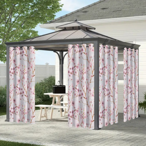 Cross border Foreign Trade Outdoor Waterproof Curtains and Window Screens Cross border Amazon Modern Pavilions Sunscreen Forest Series