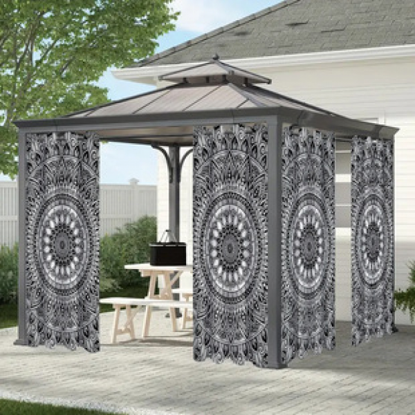 Cross border Foreign Trade Outdoor Waterproof Curtains and Window Screens Cross border Amazon Modern Pavilions Sunscreen Forest Series