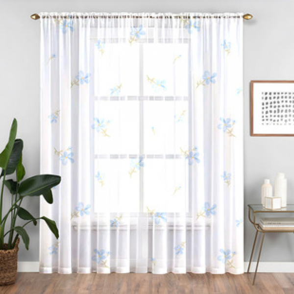 1pc new floral pattern window screen 3D digital printing manufacturer direct sales bedroom living room decoration pole through window screen