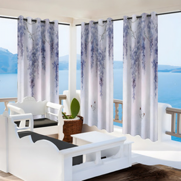 Cross border Foreign Trade Outdoor Waterproof Curtains and Window Screens Cross border Amazon Modern Pavilions Sunscreen Forest Series