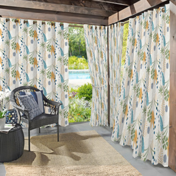 Cross border Foreign Trade Outdoor Waterproof Curtains and Window Screens Cross border Amazon Modern Pavilions Sunscreen Forest Series