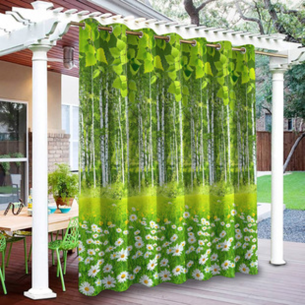 Cross border Foreign Trade Outdoor Waterproof Curtains and Window Screens Cross border Amazon Modern Pavilions Sunscreen Forest Series 1