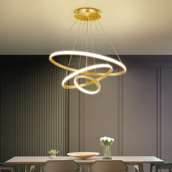 Cross border Nordic restaurant lighting, internet famous circular restaurant pendant light, minimalist creative and personalized art living room hanging lamp
