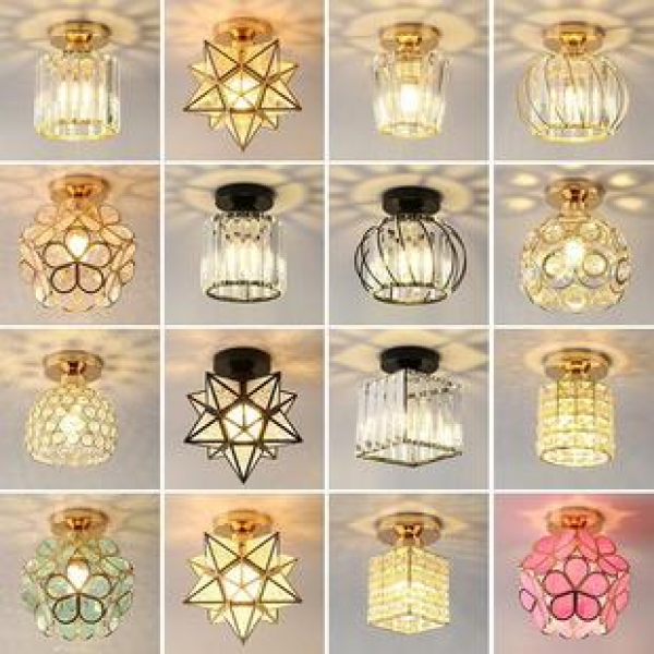 Nordic ceiling hallway lights, corridor foyer simple balcony lights, modern creative home light luxury, internet famous crystal lighting fixtures