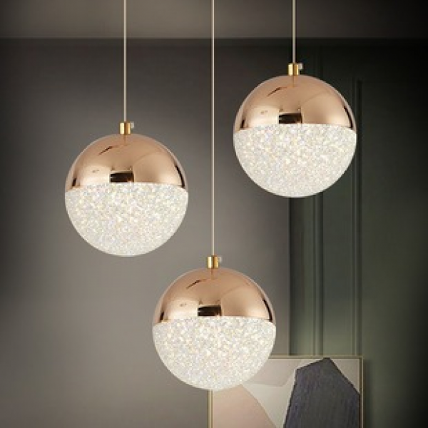 Nordic restaurant pendant light, three headed personalized creative glass bar counter, single headed small pendant light, dining table light, modern and simple lighting fixtures