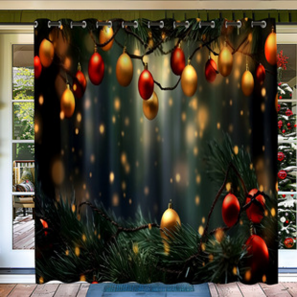 Cross border foreign trade outdoor waterproof curtains and window screens, cross-border Amazon Christmas sun shading and sun protection series