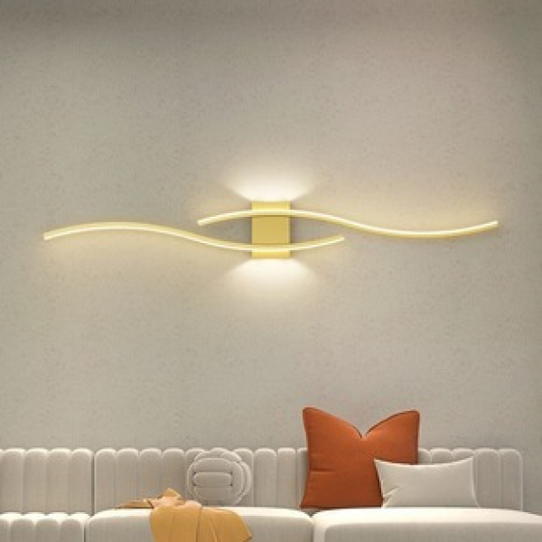 Light luxury minimalist long strip wall lamp, bedroom bedside lamp, creative modern minimalist living room grille, TV background wall lamp