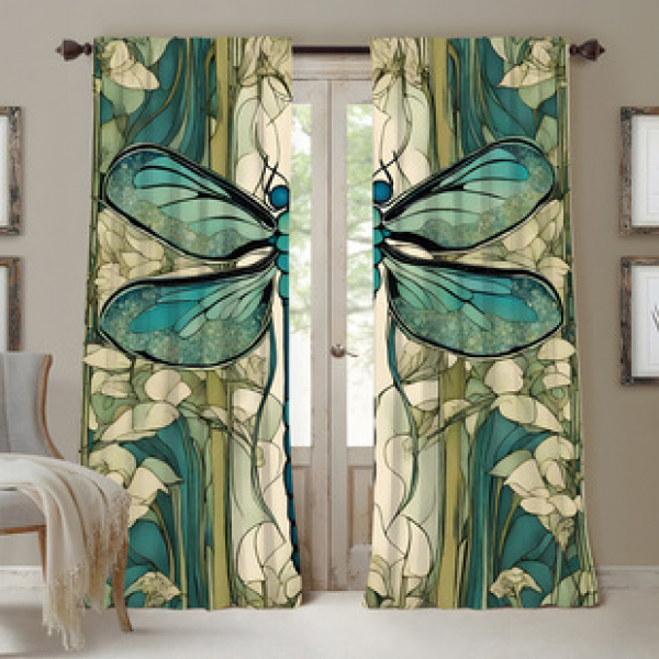 2PCS Flower Character Curtain Factory OEM 3D Digital Printing Cross border Amazon Curtain Hot Selling Pattern
