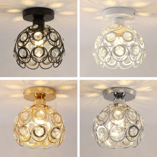 Creative and personalized crystal hallway light, simple and modern entrance hall, European style balcony, small ceiling light