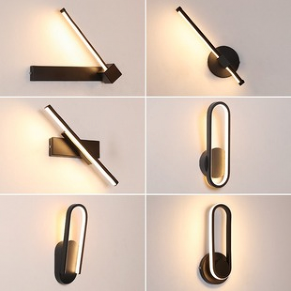 Nordic minimalist modern bedroom bedside wall lamp creative staircase living room background wall corridor rotatable LED wall lamp
